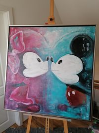 Minnie und Mickey Mouse in Love 100x100cm